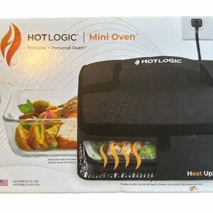 Hot Logic Mini Personal Portable Oven Black/White Patterned New In Box Sealed